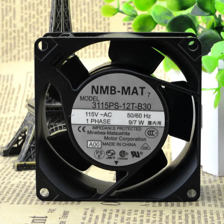NMB-MAT 3115PS-12T-B30 AC115V 9/7W 8038 8CM GABINETE ALUMINIO MARCO VENTILADOR REFRIGERADOR.
